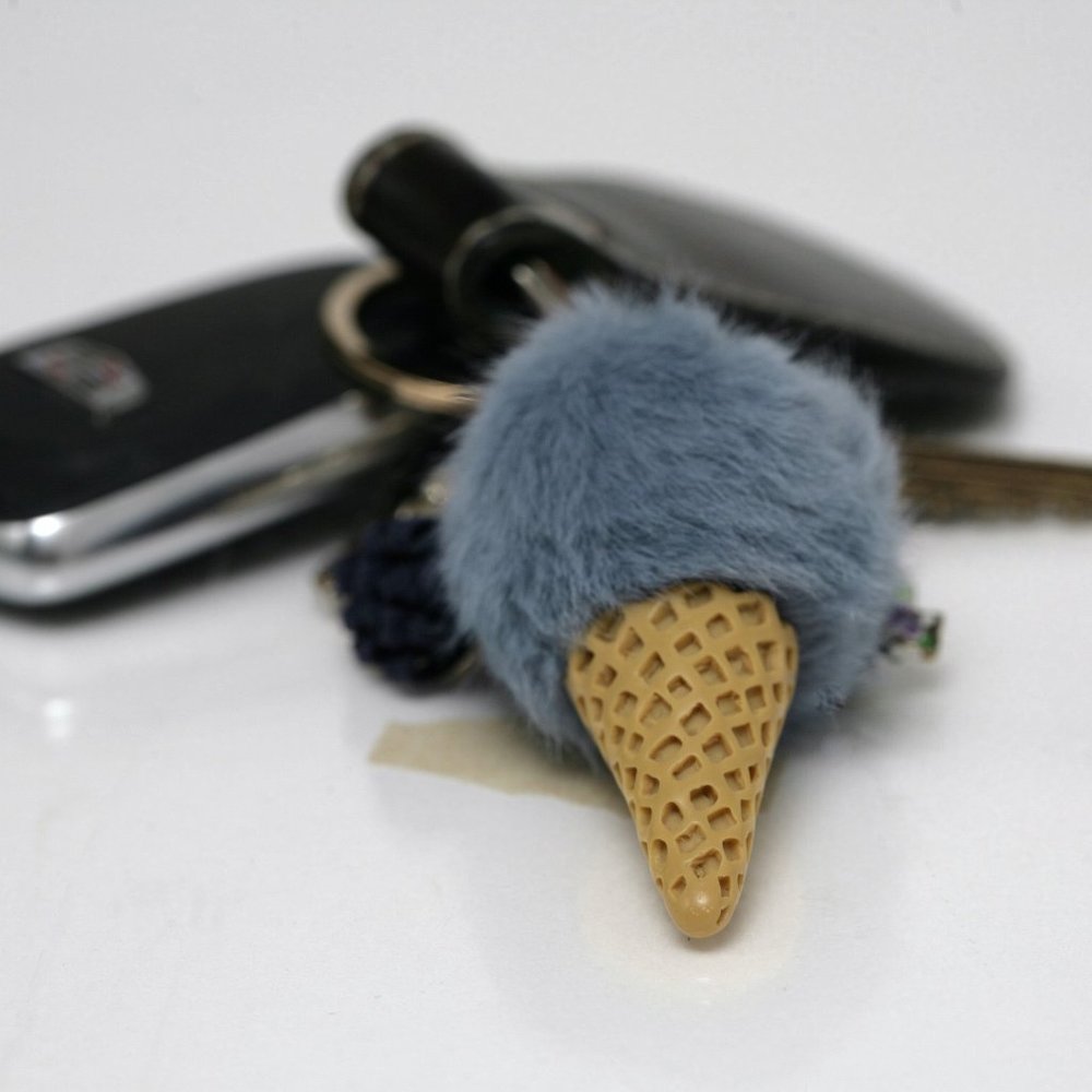 Fun Fashion Keychain Ice Cream Cone Blue
